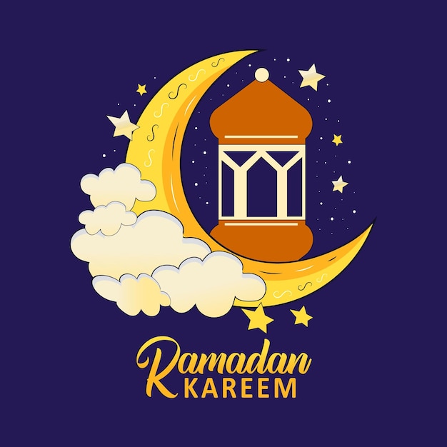 Illustrazione disegnata a mano di ramadan kareem per la celebrazione del mese santo