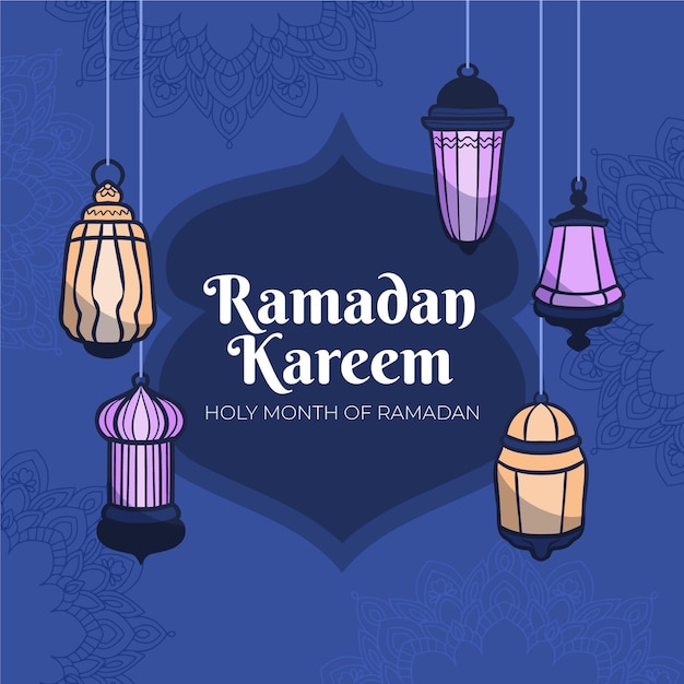 Illustrazione disegnata a mano del ramadan kareem