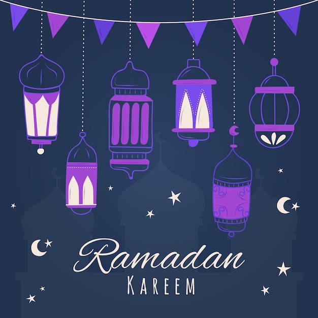 Vector hand drawn ramadan kareem illustration