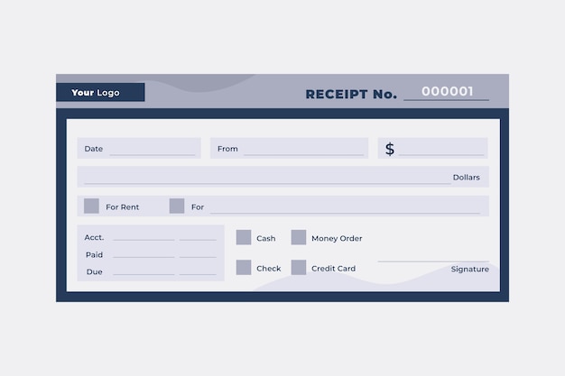 Vector hand drawn receipt book template