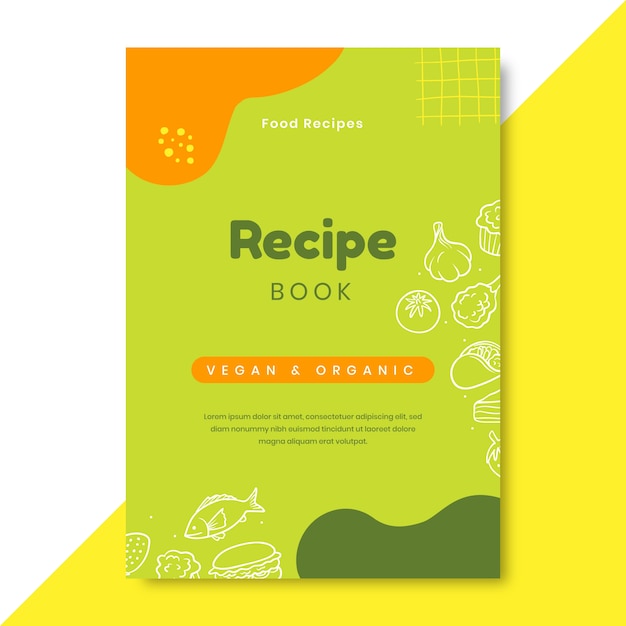 Hand drawn recipe book template