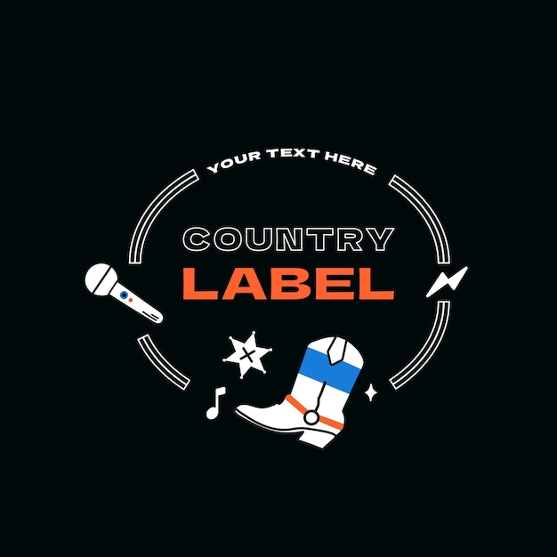 Vector hand drawn record label logo