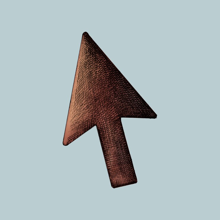 Vector hand-drawn red arrow cursor illustration