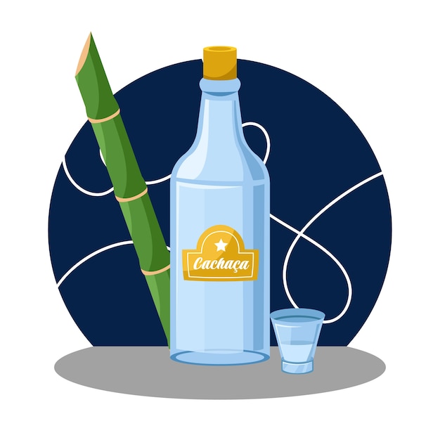 Vector hand drawn refreshing cachaça illustration