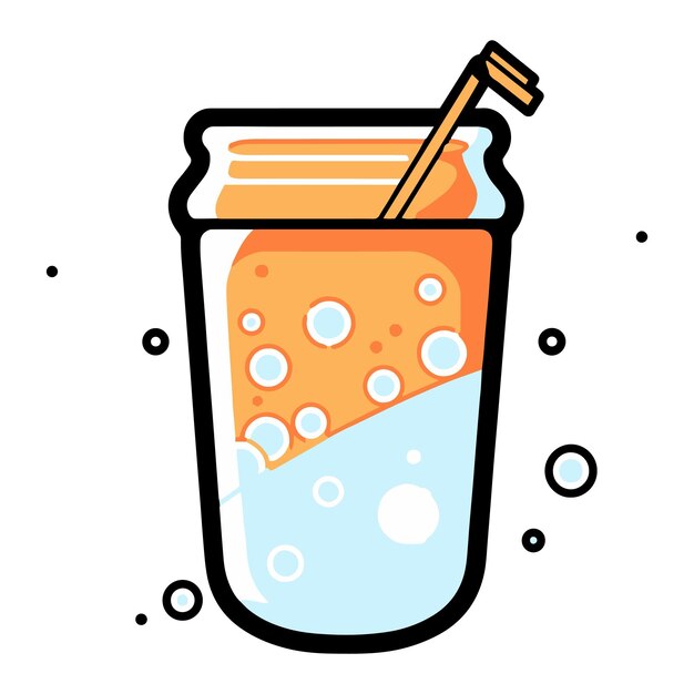 Hand Drawn refreshing juice in doodle style