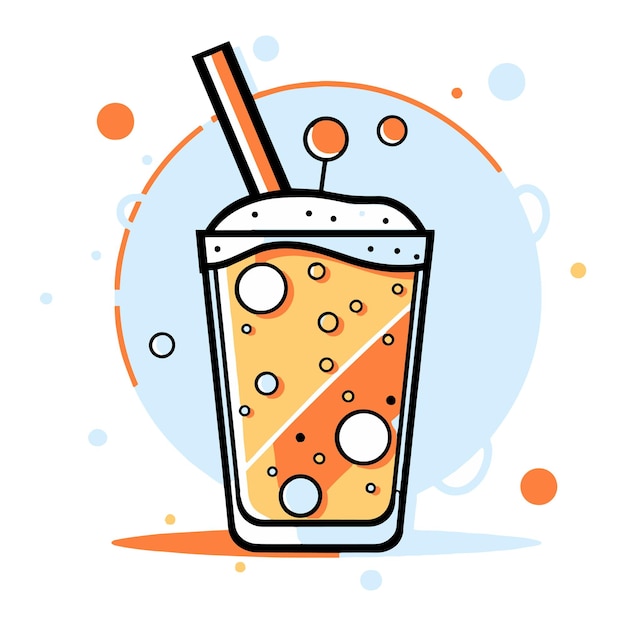 Hand drawn refreshing juice in doodle style