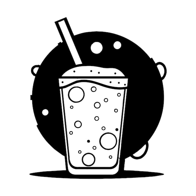 Hand Drawn refreshing juice in doodle style