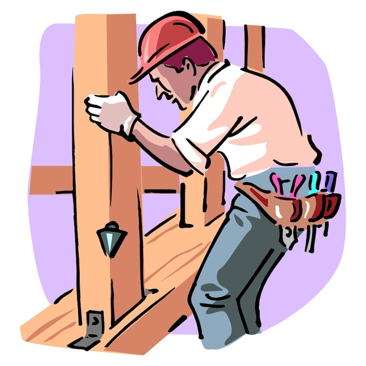 Vector hand drawn of repairman people illustration