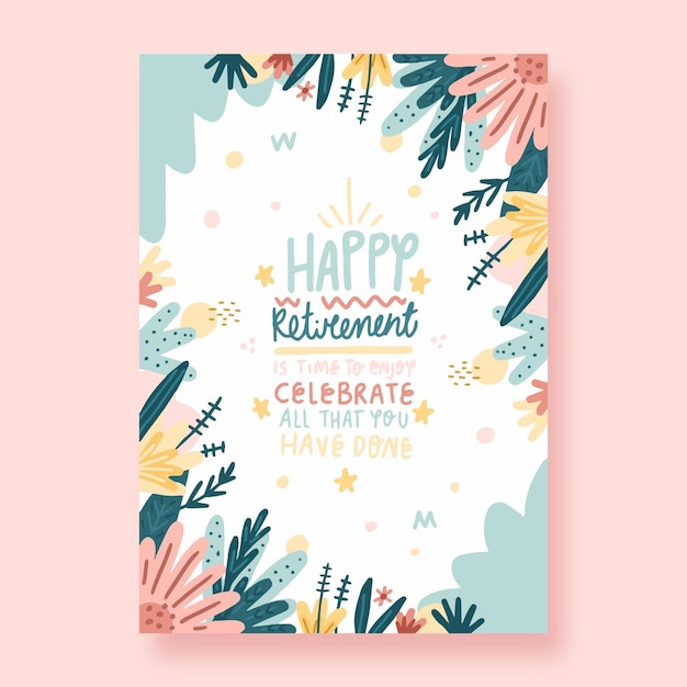 hand drawn retirement greeting card