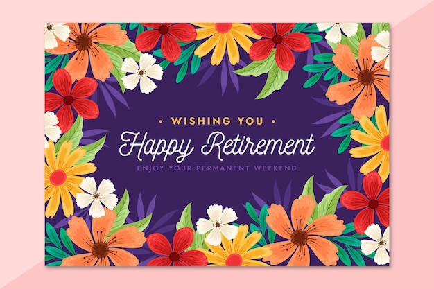 Hand drawn retirement greeting card