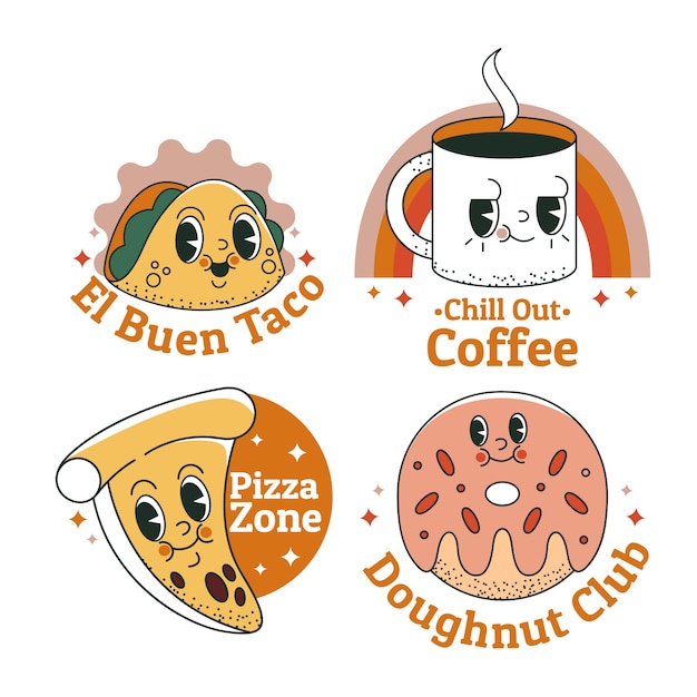 hand drawn retro branding logo design