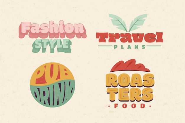 Vector hand drawn retro logo design