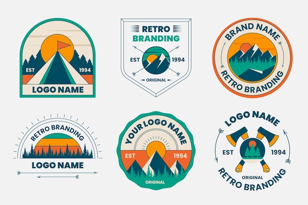 Vector hand drawn retro logo design