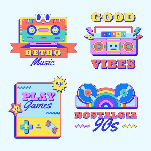 Vector hand drawn retro logo template