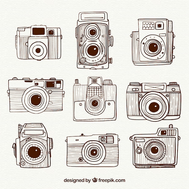 Коллекция ретро ретро старинных камер