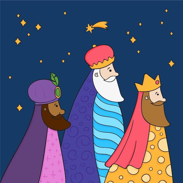 Giorno di reyes magos disegnato a mano