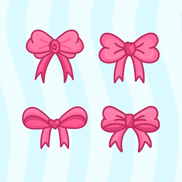 Hand drawn ribbons set