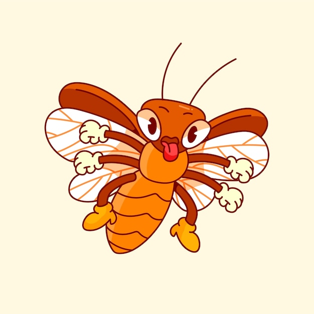 Vector hand drawn roach cartoon illustration