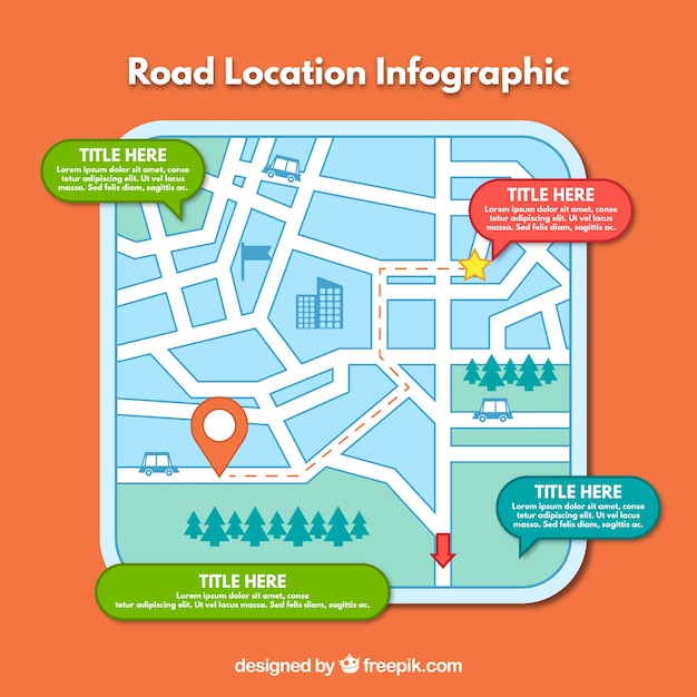 Рисованной дорожная карта infography