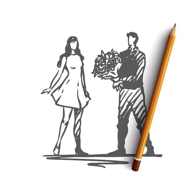 Proposal illustration couple Black and White Stock Photos  Images  Alamy