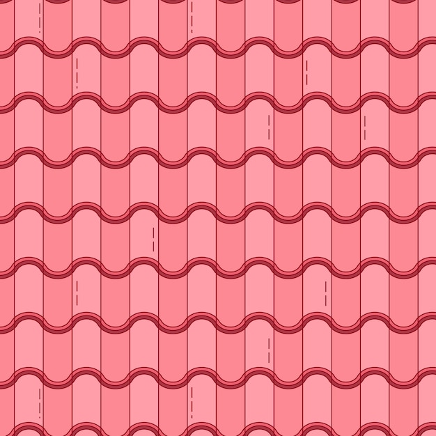 Vector hand drawn roof tile pattern design