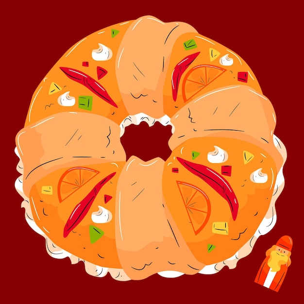 Vector hand drawn roscon de reyes