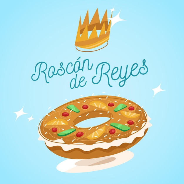 Vector hand drawn roscon de reyes