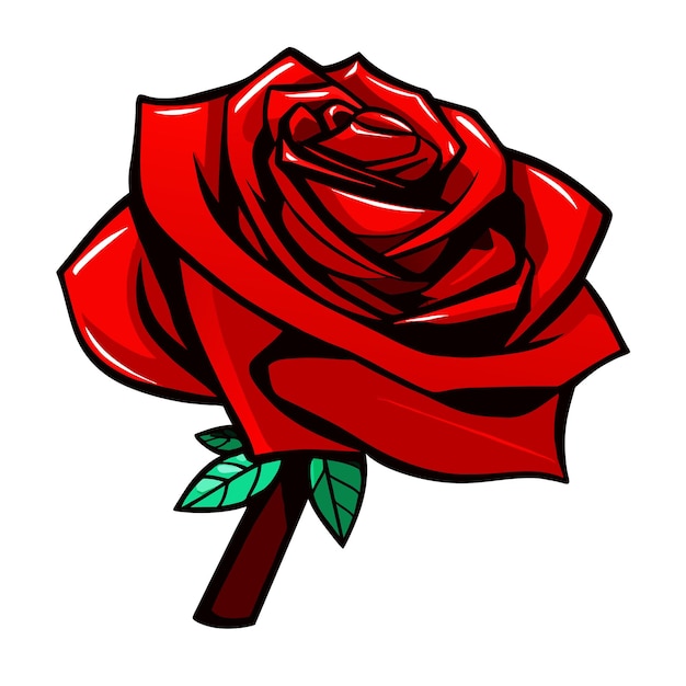 Hand drawn rose cartoon illustration