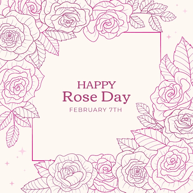 Hand drawn rose day illustration