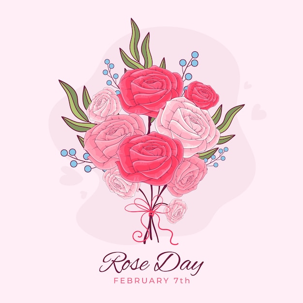 Vettore illustrazione del giorno della rosa disegnata a mano