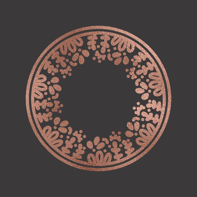 hand drawn rose gold frame