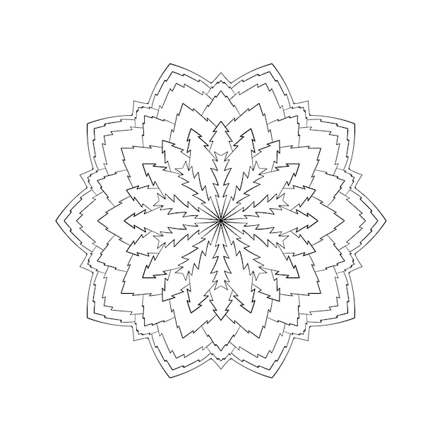 Hand drawn round mandala pattern Vector illustration Element for coloring pages Lacy ornament