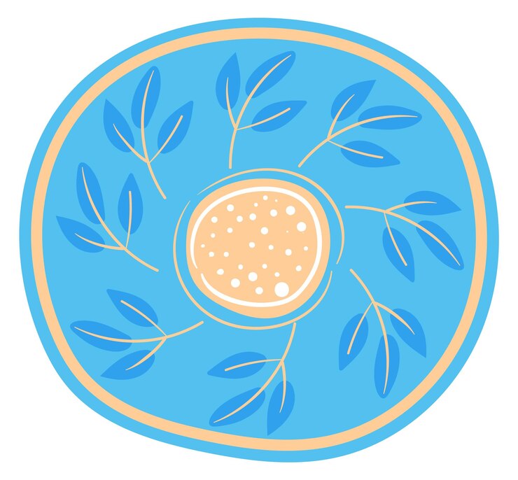 Vector hand drawn round plate top view dish icon