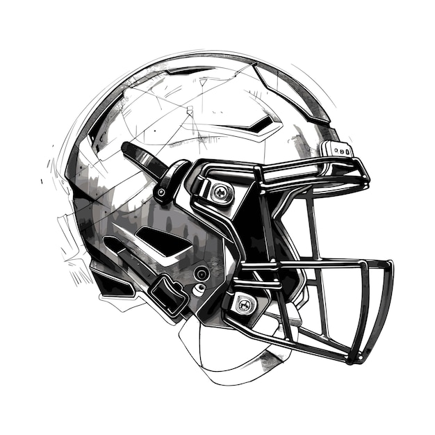 Premium Vector  Hand drawn rugby helmet american football helmet