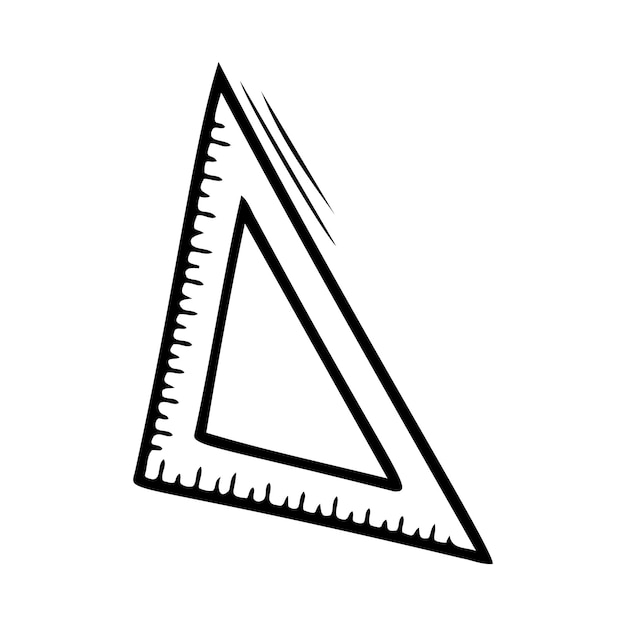 Hand drawn ruler triangle school office items