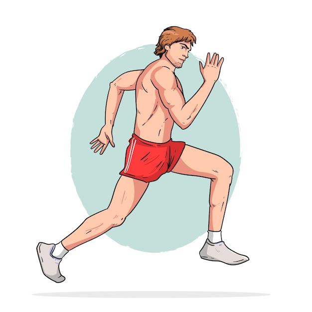 Vector hand drawn running cartoon template