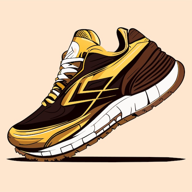 Vector hand drawn running shoes cartoon illustration