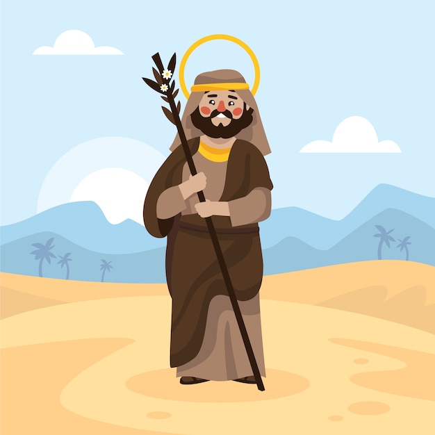 Vector hand drawn saint joseph illustration