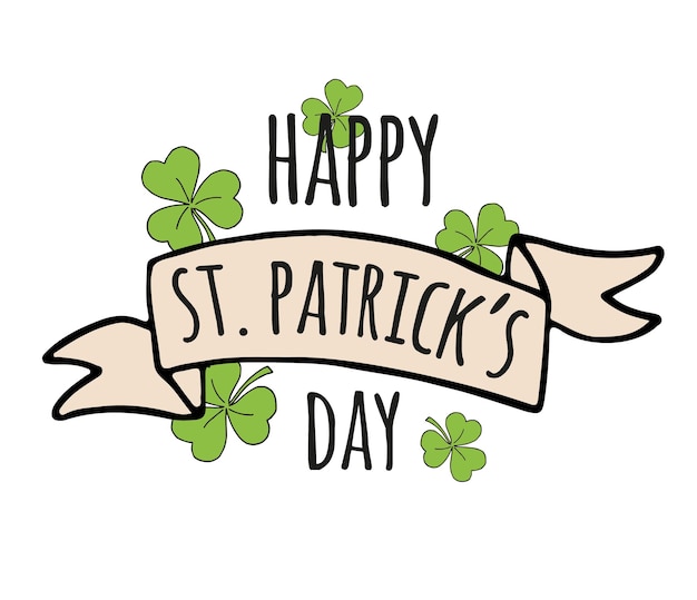 Hand drawn saint patrick day lettering