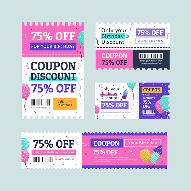 Hand drawn sale coupon design template