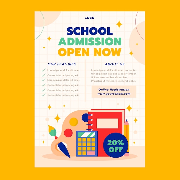 Hand drawn school admission template