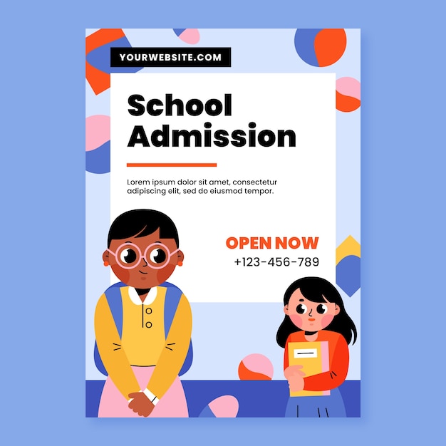 Hand drawn school admission template