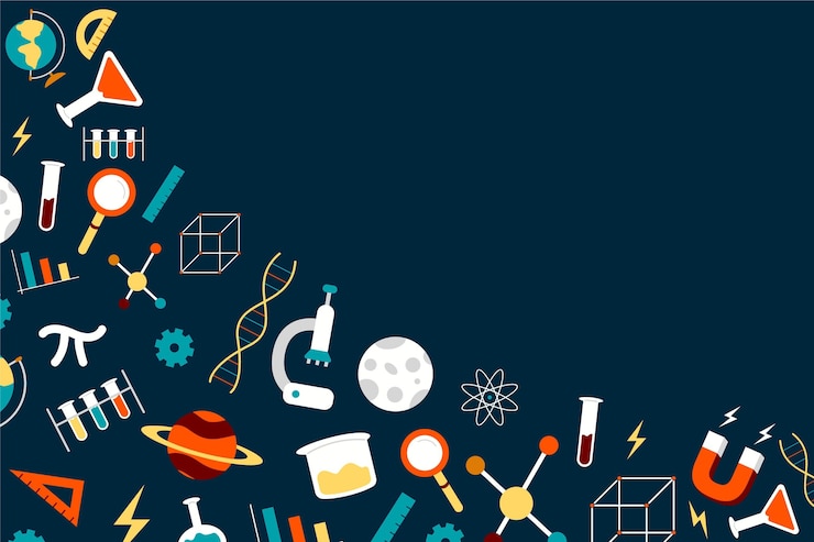 Vector hand drawn science background with elements collection
