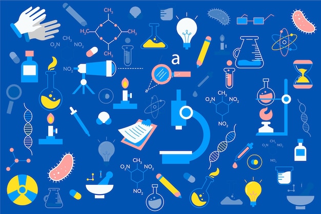 Vector hand drawn science background