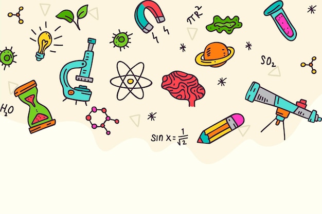 Vector hand drawn science background