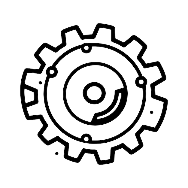 Vector hand drawn science cog in doodle style