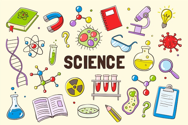 Vector hand drawn science education background