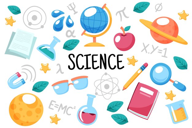 Vector hand drawn science education background