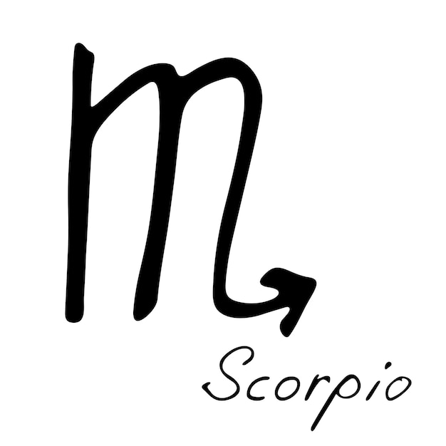 Vettore segno zodiacale scorpione disegnato a mano simbolo esoterico doodle astrologia elemento clipart per il design