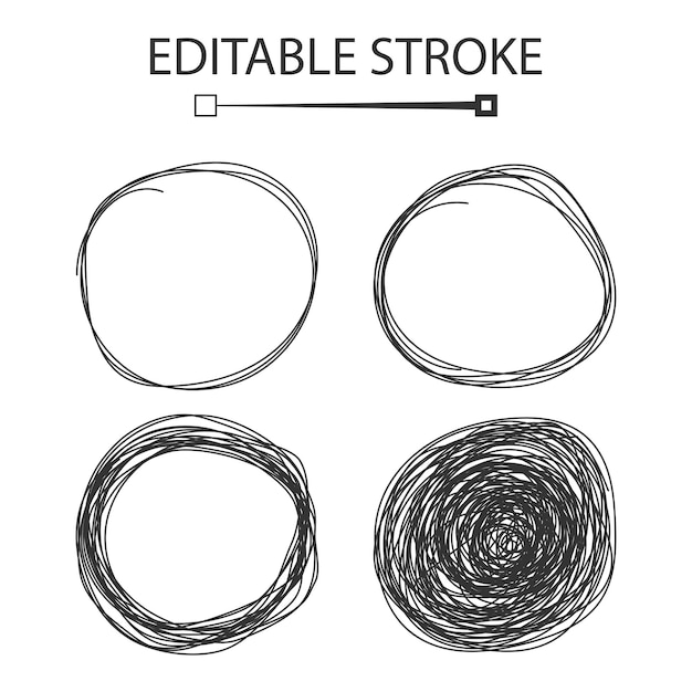 hand drawn scribble circles icon in flat style shape frame vector illustration on isolated background scrawl doodle sign business concept